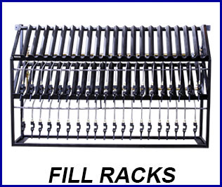 Compressed gas fill racks