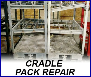 Compressed gas cradle pack repair